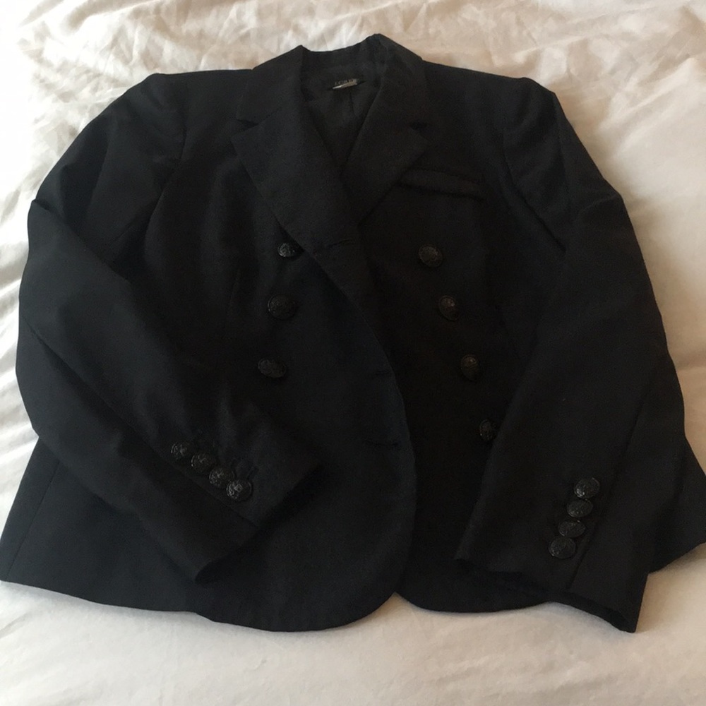 J Crew Black Blazer Double Buttoned sz 6 - Picture 2 of 7
